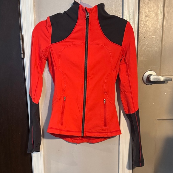 Lululemon Women's Red and Charcoal Zip Jacket - Picture 1 of 2